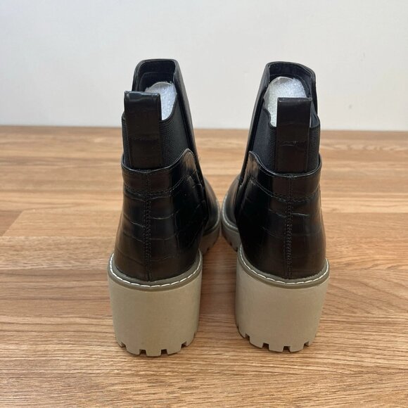 DV Dolce Vita Rielle Boots Booties Black Croco Slip on Women's Size 8 NEW - Picture 8 of 15